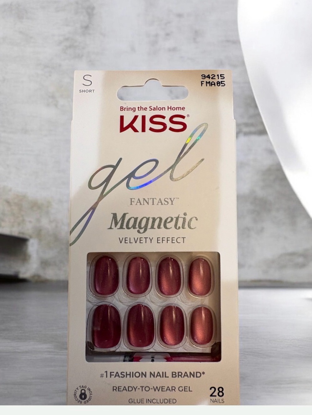 KISS Gel Fantasy Magnetic Press-On Nails - Rosey Metallic